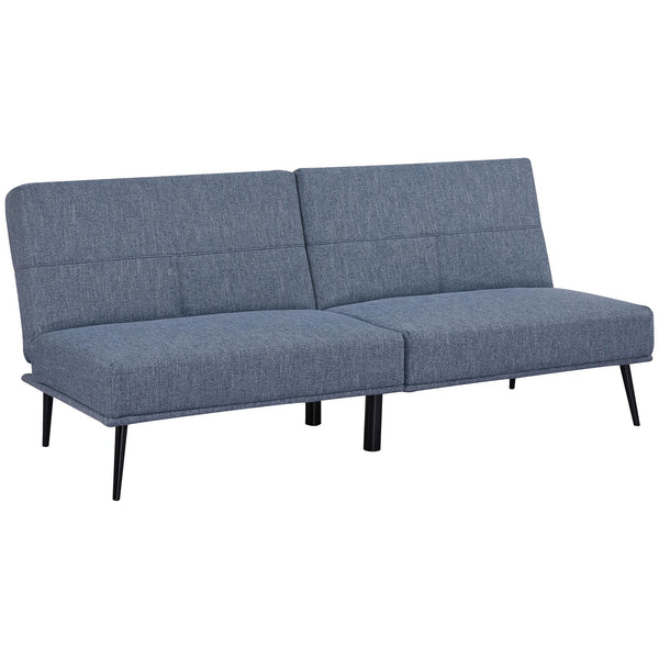prezzo Einzelschlafsofa 180 x 80 x 81 cm in hellblauem und schwarzem Stoff in Leinenoptik