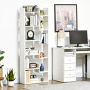 Libreria 6 Livelli 11 Scaffali 61x23x162,6 cm in MDF e Truciolato Bianco