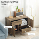 Mobile  2 Ante 2 Cassetti 76,5x39,5x64,5 cm in Legno Naturale