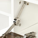 Mobile TV con Mensola a Muro in Truciolato Bianco e Marrone