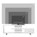Mobile TV Aperto 135x35x41,7 cm per TV fino a 65" in Truciolato Bianco