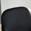 Poltrona Imbottita 74x68x77 cm in Tessuto Effetto Velluto Nero