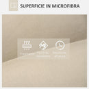 Poltrona Imbottita 62x62x95 cm in Tessuto Microfibra Beige