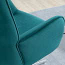 Poltrona Imbottita 66x73x111,5 cm in Tessuto Effetto Velluto Blu