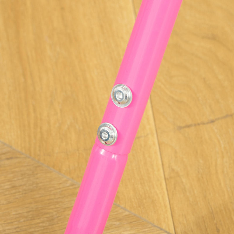 Barra Trazioni per Bambini 148x105x88-128 cm 4 Altezze Regolabili in Acciaio Rosa