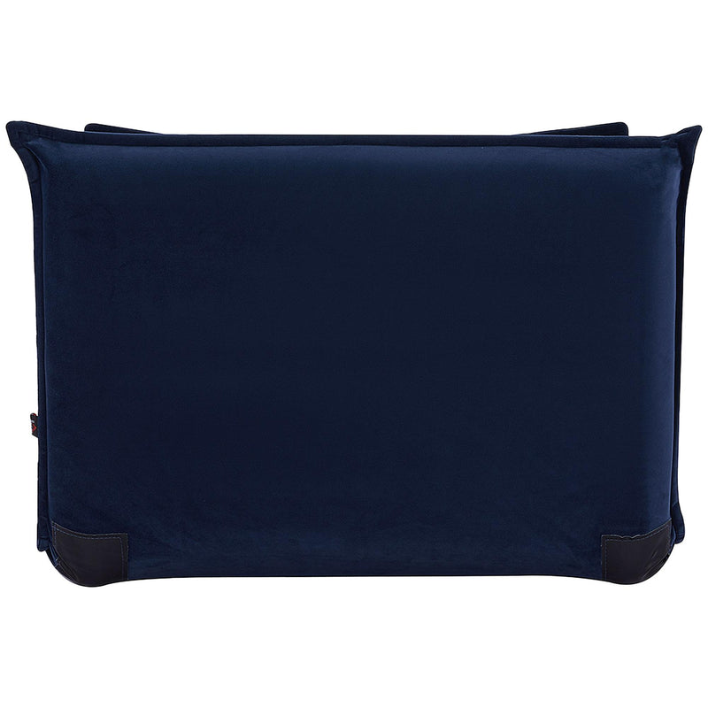 Poltrona da Pavimento 82x76x59 cm in Tessuto Effetto Velluto Blu Scuro