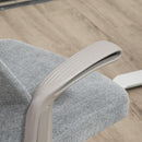 Sedia Poltrona Direzionale da Ufficio 61x64,5x104-112 cm in Tessuto Effetto Lino Grigia