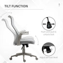 Sedia Poltrona Direzionale da Ufficio 61x64,5x104-112 cm in Tessuto Effetto Lino Grigia