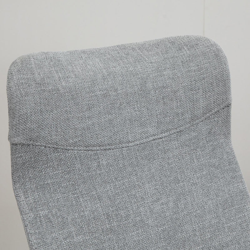 Sedia Poltrona Direzionale da Ufficio 61x64,5x104-112 cm in Tessuto Effetto Lino Grigia