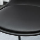 Set 2 Sgabelli con Schienale 43x43x97,5 cm Seduta Imbottita in Similpelle Nero