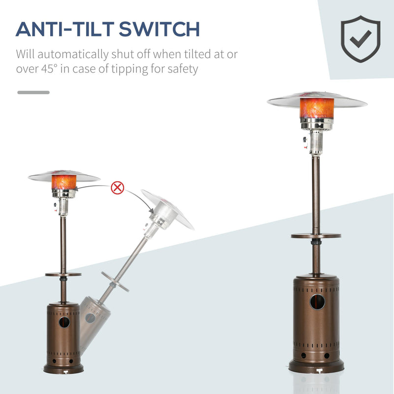 Stufa a Fungo Gas Gpl da Esterno Ø81 x 221A cm 13kW in Acciaio e Alluminio Marrone