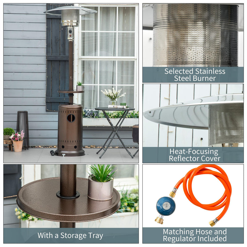 Stufa a Fungo Gas Gpl da Esterno Ø81 x 221A cm 13kW in Acciaio e Alluminio Marrone