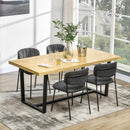 Tavolo da Pranzo 180x90x76 cm in Legno e Acciaio Nero