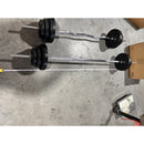 Set Manubri 3-in-1 50 kg 170x25x25 cm con Bilanciere Antiscivolo in Acciaio PP e Cemento Nero      