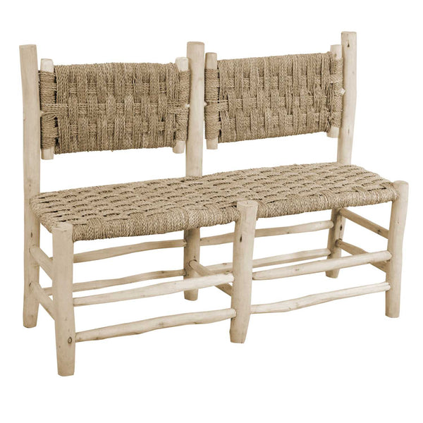 Panchina da Giardino 110x40xh84 cm in Legno Seduta Impagliata Naturale acquista