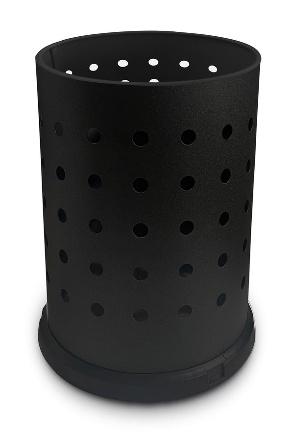 Pattumiera Gettacarte Ø24xh34 cm da Interno in Acciaio Verniciato Traforato Nero prezzo