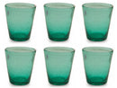Set 6 Bicchieri Ø9x10 cm in Vetro Soffiato Villa d'Este Home Tivoli Cancun Verde Tiffany