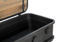 Console Industry con Contenitore 60x29x43,5 cm Legno di Abete e in Ferro Grigio
