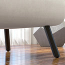 Poltrona Letto Singolo Reclinabile con Cuscino Sfoderabile in Tessuto Effetto Lino Crema  