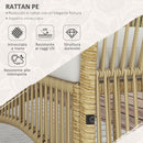 Set Salotto da Giardino in Rattan sintetico Tavolino 3 Poltrone con Divano con Cuscini Naturale