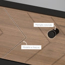 Scrivania da Ufficio Moderna con 2 Cassetti 106x50x77 cm in Acciaio e MDF Nero e Rovere