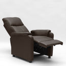 Poltrona Relax Reclinabile Manuale 75x95x103 cm in Similpelle Marrone Scuro