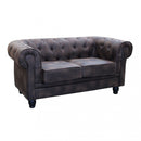 Divano 2 Posti Chesterfield 152x74x82 h cm in Similpelle Marrone