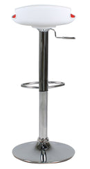 Sgabello con Alzata a Gas e Seduta Girevole in Polipropilene e Similpelle Vandi Bianco e Rosso