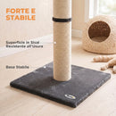 Tiragraffi per Gatti 39,5x39,5x80 cm con Corda in Sisal e Base in Truciolato e Peluche Grigio Scuro      