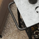 Carrello da Cucina 49,5x31x69 cm a 3 Cestelli con Maniglia in Acciaio e Legno Nero e Grigio Chiaro  