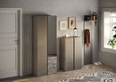 Armadio Guardaroba con Anta a Specchio e Ripiani 70x35x185 cm Frame Bronzo e Mercure
