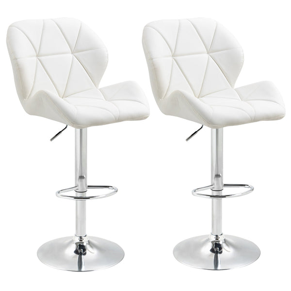 Set mit 2 Barhockern 51,5 x 57,5 x 93–114,5 cm in weißem Kunstleder online