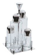 Menage Set Olio Aceto Sale e Pepe in Vetro e Acciaio Eme Emy