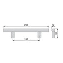 Maniglie per Mobile 12 mm Interasse 192 mm Acciaio Nichel Satinato 10 Pezzi Emuca