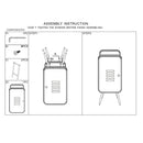 Cantinetta 6 Posti in Metallo 44x30x107cm Loker Nera