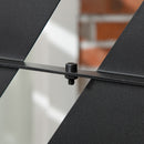 Separé Frangivista a 3 Ante Verticali 122x45x198 cm in Acciaio con Motivo a Foglia di Banana Nero      