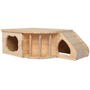 Casetta per Roditori e Piccoli Animali in Legno di Abete 60x37x19,7 cm 