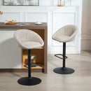 Set 2 Sgabelli da Bar 53,5x46x103 cm con Altezza Regolabile e Seduta Girevole in Tessuto Beige      