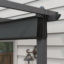 Pergola Gazebo 4x3 m con 8 Fori di Drenaggio in Alluminio Metallo e Poliestere Grigio Scuro