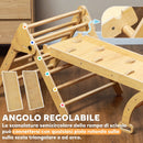 Gioco Arrampicata Bambini 178x64,5x63 cm con Triangolo e Arco Montessori e Rampa con Pietre in Legno      
