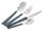 Service-Set Besteck 24-teilig aus Stahl und Kunststoff Villa d'Este Home Tivoli Marea Grau