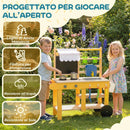 Cucina Giocattolo per Bambini 84,2x34,4x90 cm con 15 Accessori in Legno di Abete e PP Giallo      