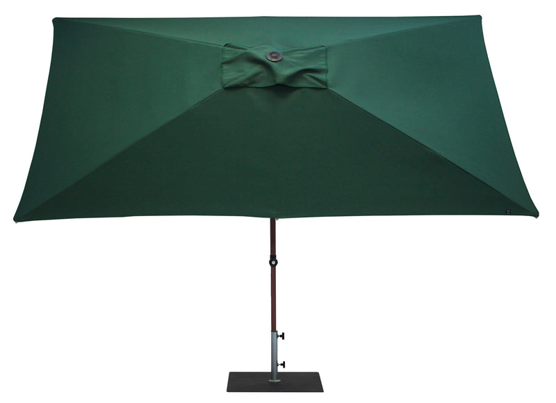 Ombrellone da Giardino 3x2 m Palo Ø38 mm in Alluminio Effetto Legno Tessuto Poliestere Trend Wood Verde