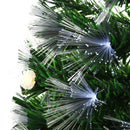 Albero di Natale Artificiale 120 cm 130 Rami con Luce LED Fibre Ottiche  Pino Verde
