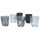 Set mit 6 Vis à Vis Stones Wassergläsern in Villa d'Este Home Tivoli transparentes graues schwarzes Glas