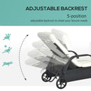 Lettino da Giardino Reclinabile in Rattan Sintetico con Materassino Imbottito e Ruote Nero 