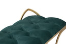 Panca Glam Luxy Verde 103x43x47 cm in Ferro e MDF e Spugna e Poliestere Verde e Oro