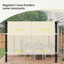 Copertura per Gazebo Pergola 488x122 cm con Tasche e Cinghie in Poliestere Bianco Crema  