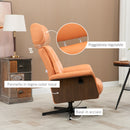 Poltrona Reclinabile e Girevole 80x84x104 cm in Microfibra Arancione