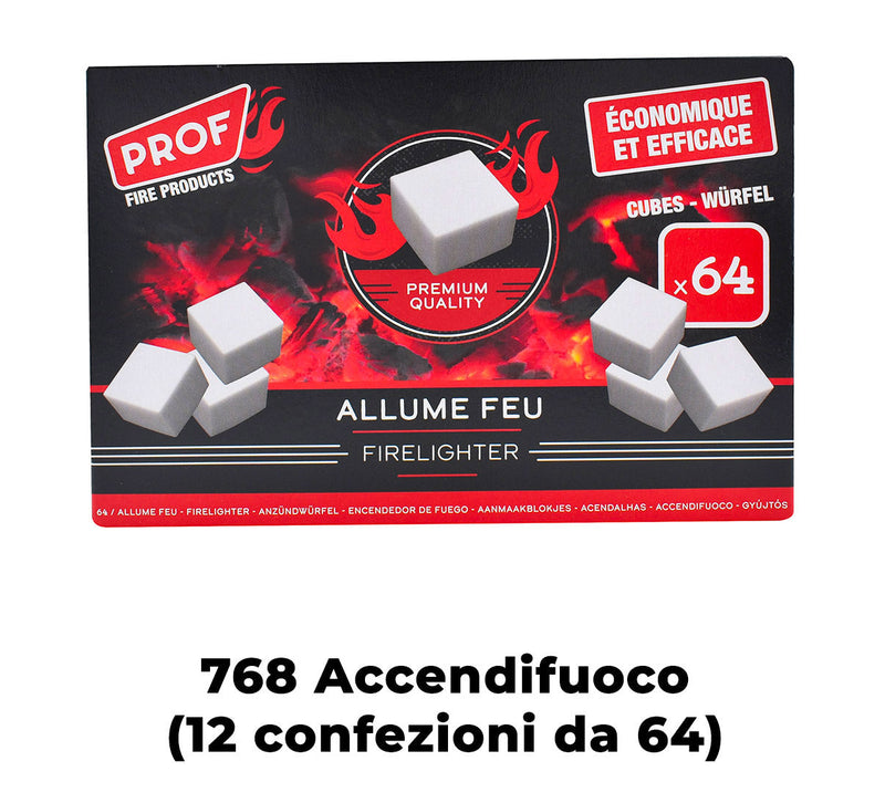 Accendifuoco a Cubetti 768pz in 12 Scatole per Accensione Barbecue con Kerosene